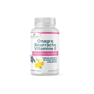 3 CHENES ONAGRE BOURRACHE VITAMINE E B/150 CAPSULES