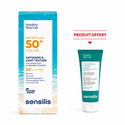 SENSILIS SENSITIVE SKIN WATER FLUID TEINTE SPF50+ 40ML + Gel Nettoyant 50mL (Offert)