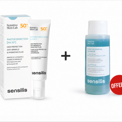 SENSILIS Photocorrection HA 50+ Fluide SPF50+ Gel Nettoyant 100mL (OFFERT)