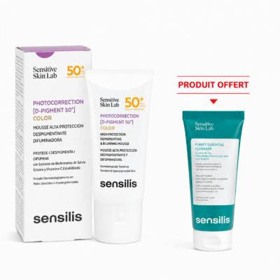 SENSILIS PHOTOCORRECTION [D-PIGMENT 50+] Mousse Teintée SPF50+ 40mL + Gel Nettoyant 50mL (Offert)