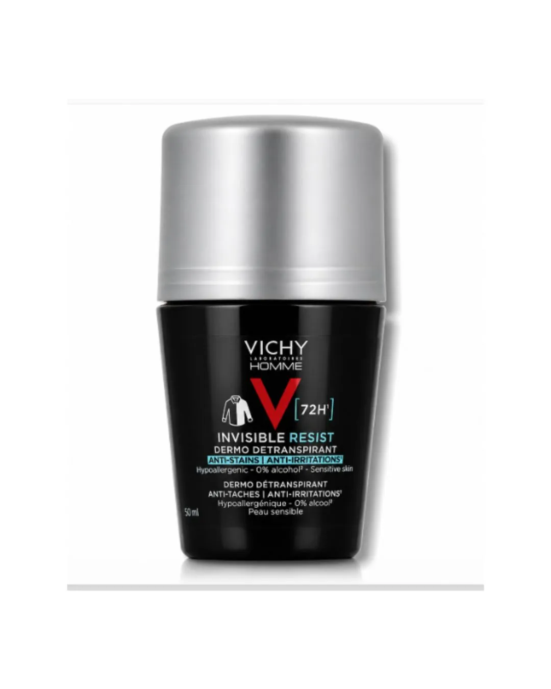 VICHY Homme Déodorant Invisible Resist Dermo-Détranspirant 72H Roll-on 50ML