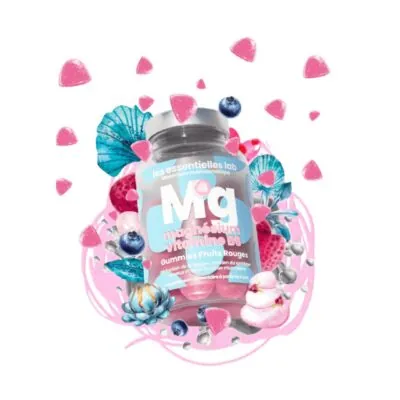 LES ESSENTIELLES LAB MAGNESIUM + VITAMINE B6 GUMMIES FRUITS ROUGES B/60