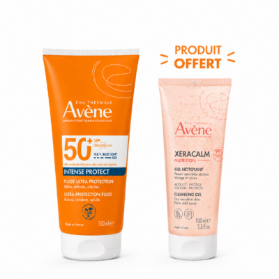 Avène Solaire Instense Protect Fluide Ultra Protection SPF50+ 150mL + Xeracalm Gel Nettoyant 100mL (Offert)