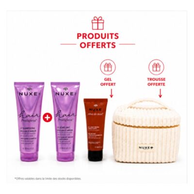 NUXE Hair Prodigieux Shampoing+Le Démêlant + Gel Lavant Surgras 30mL et Trousse Offerts