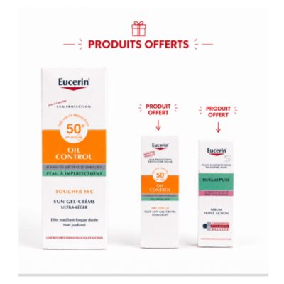 EUCERIN SUN PROTECTION OIL CONTROL GEL-CREME SPF 50+ 50 ML + 2 Produits Offerts