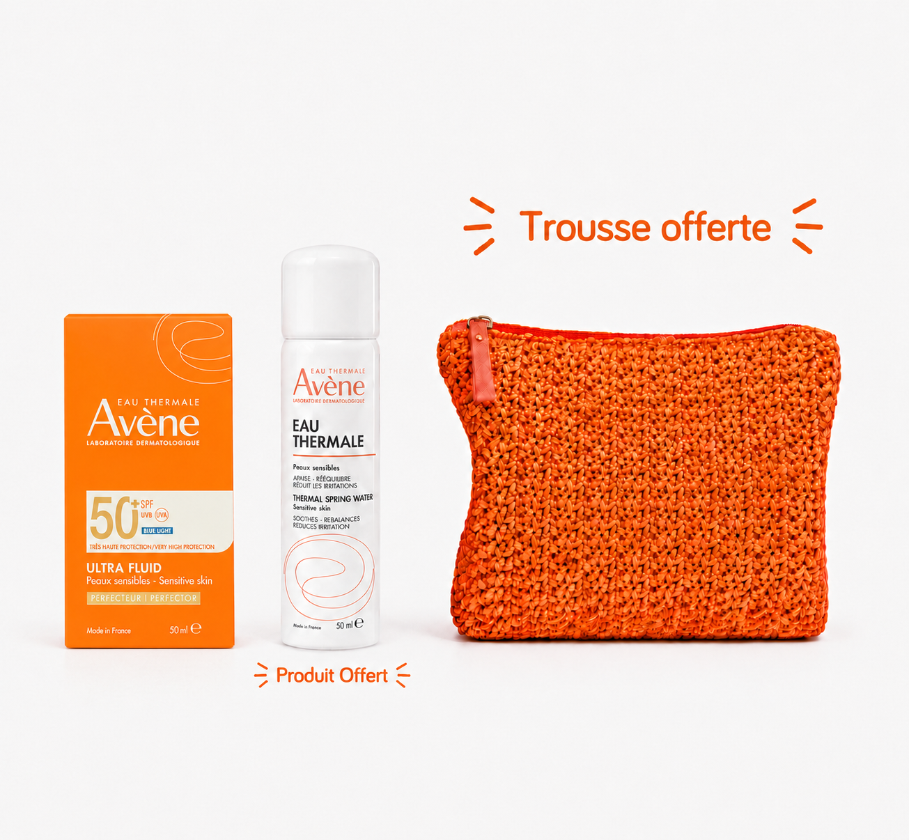 Avène Solaire Ultra Fluid Perfector Teintée SPF50+ 50ML + Eau Thermale 50mL Offerte + Trousse Offerte