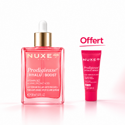 NUXE Prodigieuse [Hyalu] Boost Sérum Eclat Anti-Tâches 30mL + Gel-Crème Eclat 15mL Offerte
