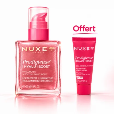 NUXE Prodigieuse [Hyalu] Boost Concentré Illuminateur 30mL + Gel-Crème Eclat 15mL Offerte
