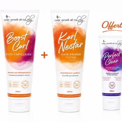 Les Secrets de Loly Boost Curl 250mL+ Kurl Nectar 250mL + Shampoing Perfect Clean 100mL Offert